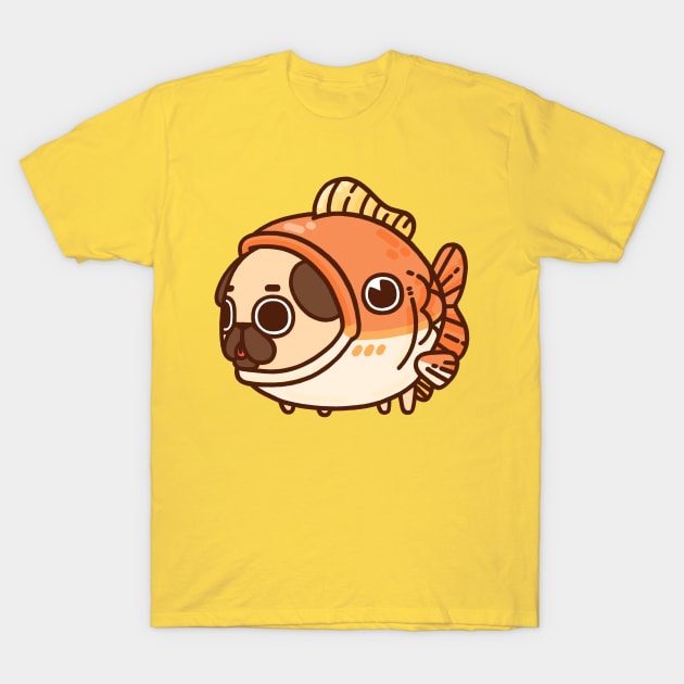 Fish Puglie T-Shirt by Puglie Pug 